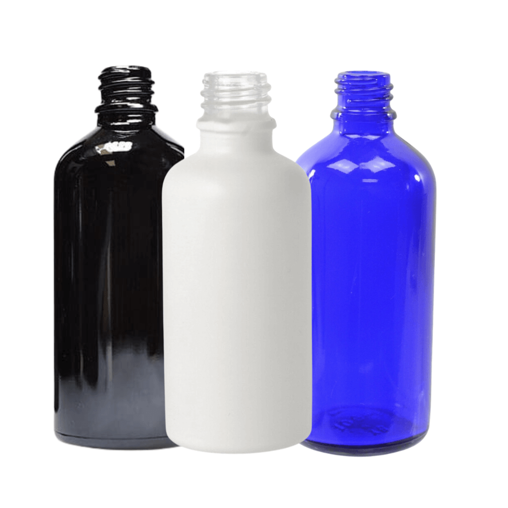 Staklena boca 50ml GL18 (crna, bijela, kobalt plava)