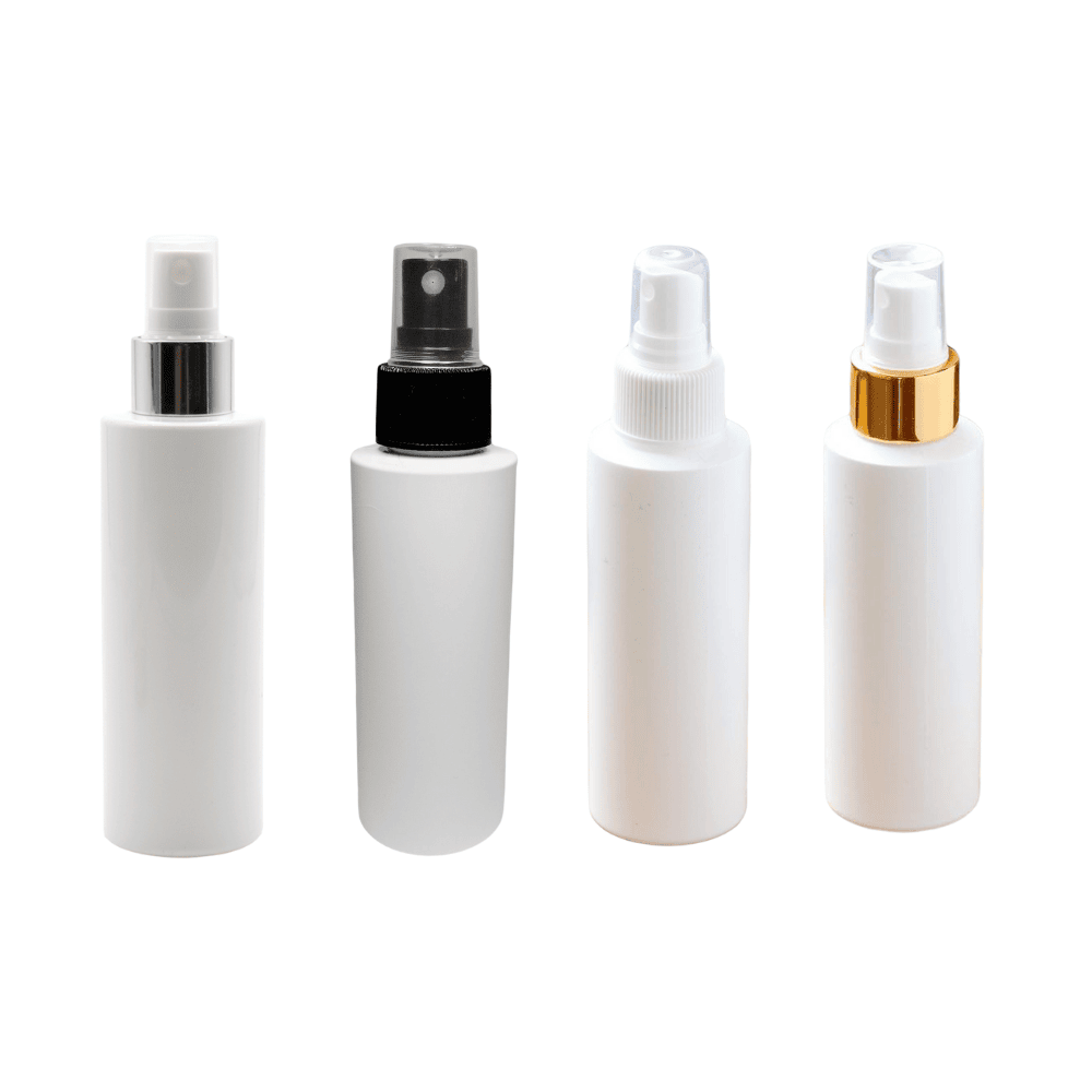PET boca 200ml bijela 24/410 flat sa raspršivačem (crni, bijeli, zlatni, srebreni)