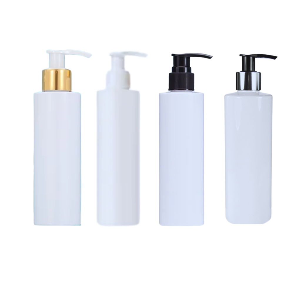 PET boca 200ml bijela 24/410 flat sa pumpicom (crna, bijela, zlatna, srebrena)
