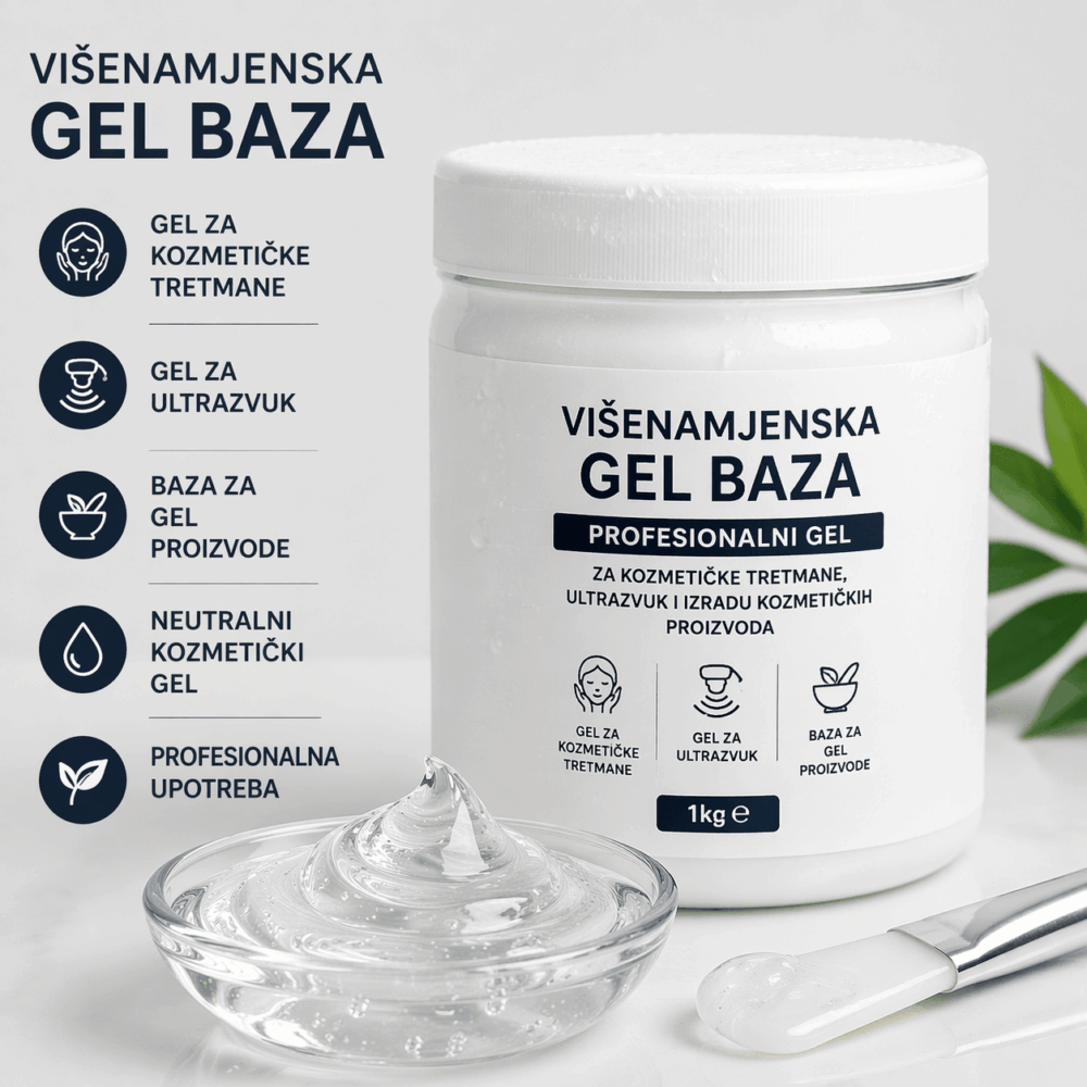 Višenamjenska gel baza | Gel za kozmetičke tretmane, ultrazvučni gel i baza za gel