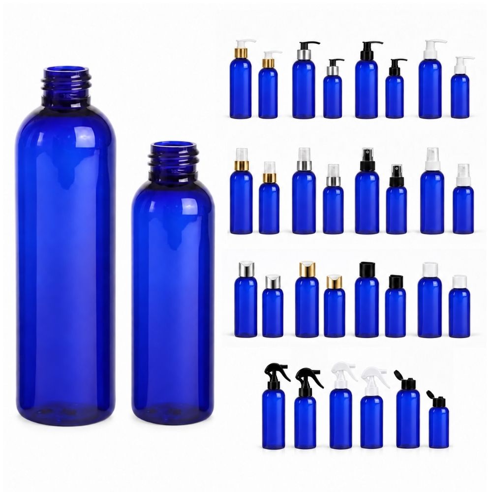 PET boca okrugla cobalt plava 24/410 (100ml, 200ml)