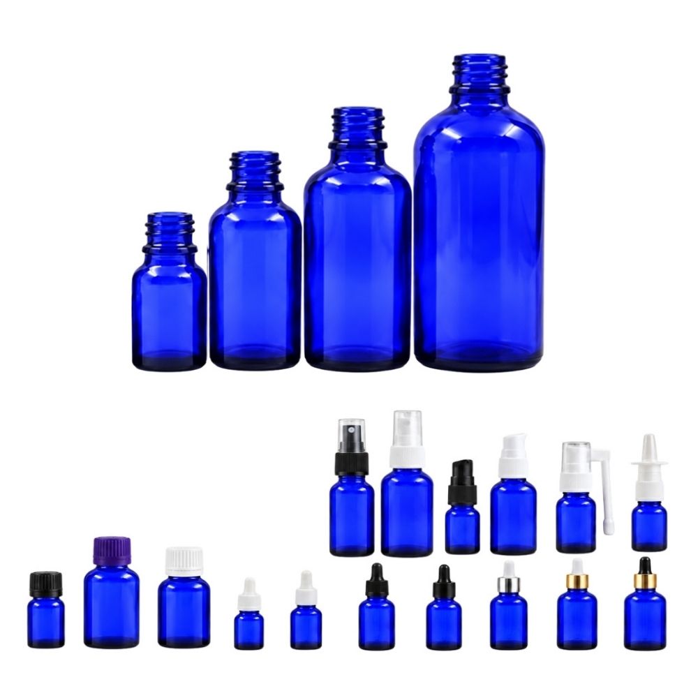 Staklena boca cobalt plava GL18 (10ml, 30ml, 50ml, 100ml)