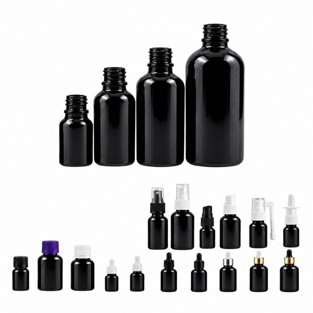 Staklena boca crna GL18 (10ml, 30ml, 50ml, 100ml)
